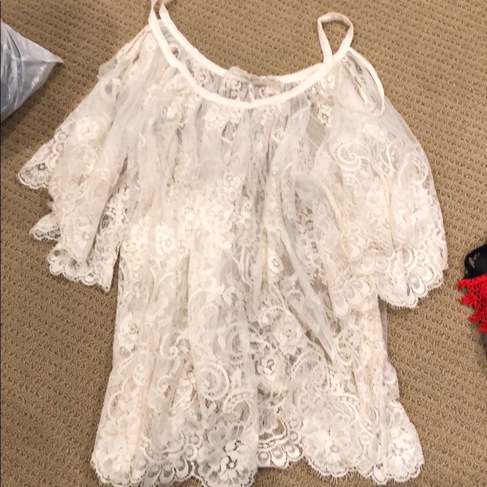 Free people white lace cover up